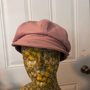 Freedom Hats American Hat Makers Pink Leather Newsboy Cap Size Large